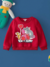 Sudadera de cuello redondo con estampado de gato rojo para bebé niño