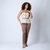Calça Bella Couro Sintético Marrom - comprar online