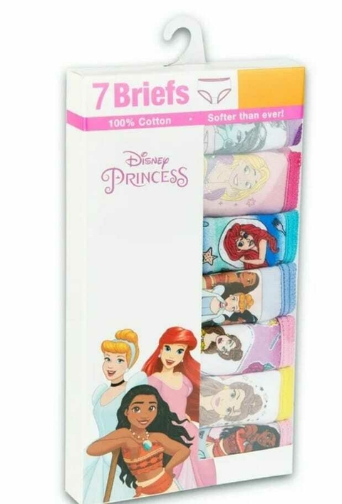 Calcinha Infantil Disney Princesas Kit 7 Importada 100% Algodao