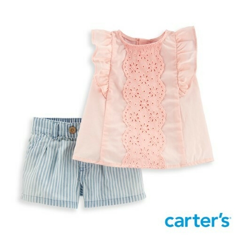 Kit Carters Short e Bata com Laise 24 meses