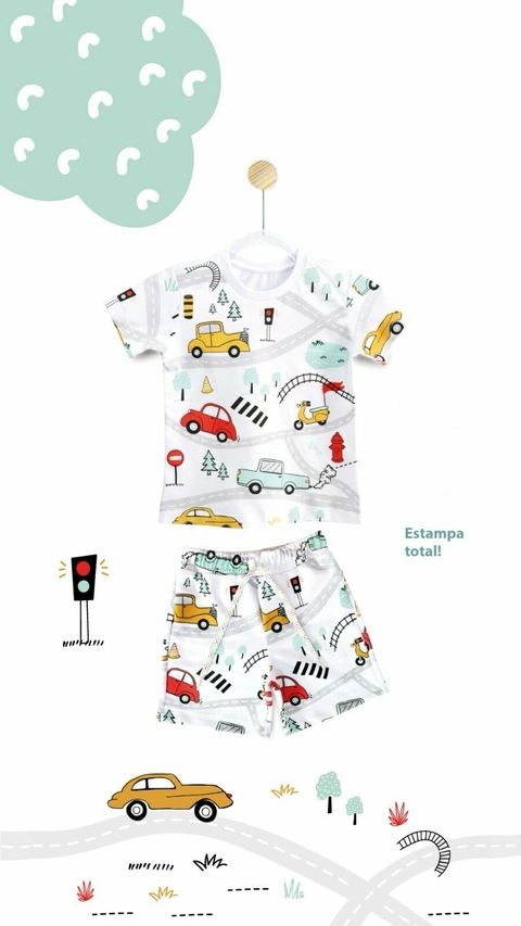 Conjunto Infantil com Estampa de Carros