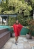 Kaftan estampada vermelha