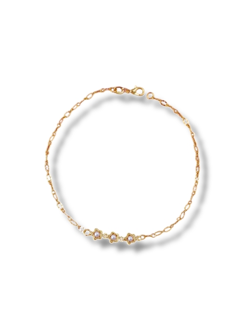 Tornozeleira Flowers Dourada - comprar online