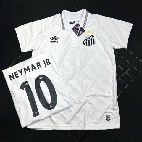 Camisa Dryfit Santos 26/27 - Polo Branca Personalizada (Neymar JR)