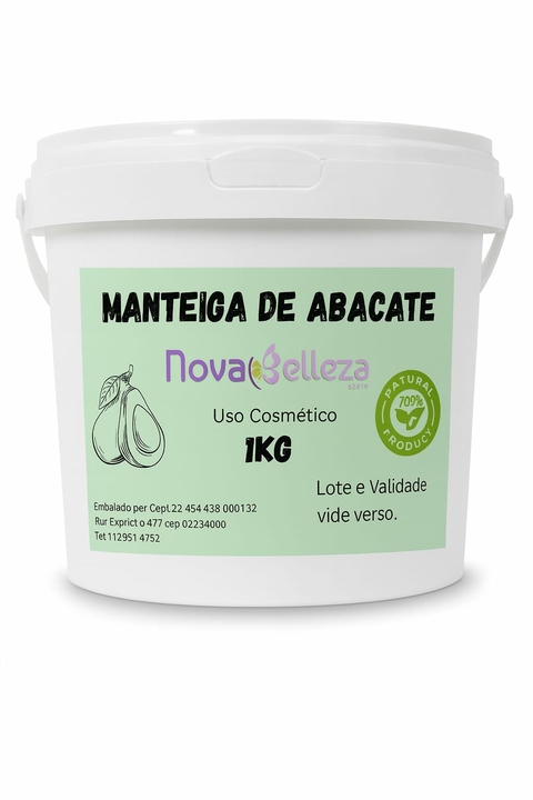 Manteiga de Abacate 100% Pura para Pele e Cabelos Cacheados Umectação Capilar