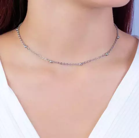 Choker de aço inox mini Bolinhas