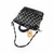 Bolsa Tramas de Couro Preto e Off White G - Dlstore