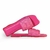 Sandália Flat de Couro Puff Nylon Neon Pink