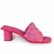 Sandália Mule Puff de Couro e Nylon Neon Pink - Dlstore