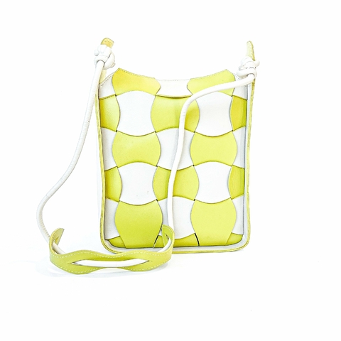Bolsa de Couro Waves Tote Elfin Yellow & Off White - comprar online