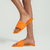 Sandália Flat de Couro Puff Nylon Laranja - comprar online