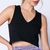 Top Cropped Decote V Preto