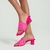 Sandália Mule Puff de Couro e Nylon Neon Pink - comprar online