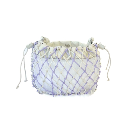 Bolsa Tramas de Couro Off White e Light Purple P - comprar online