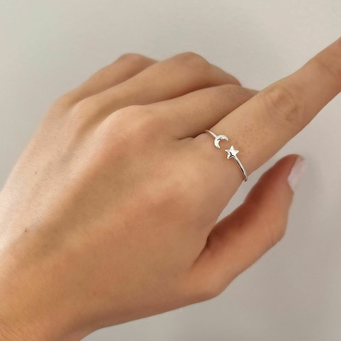 Anel Estrela e Lua Regulável - comprar online