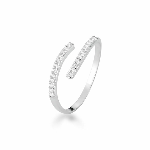 Anel regulável cravejado