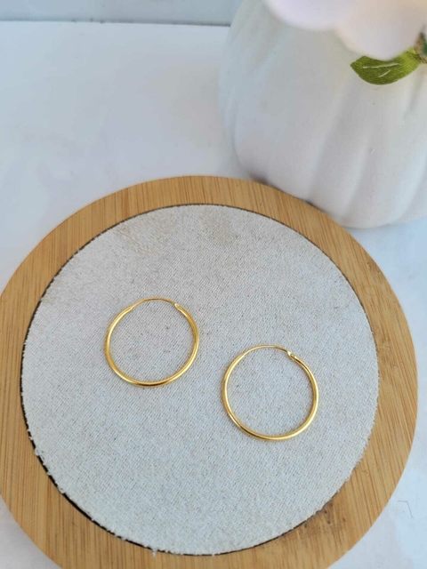 Aros Argollas bañado de oro