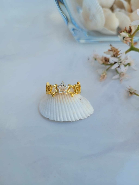 Anillo Estrellas con circon # 16