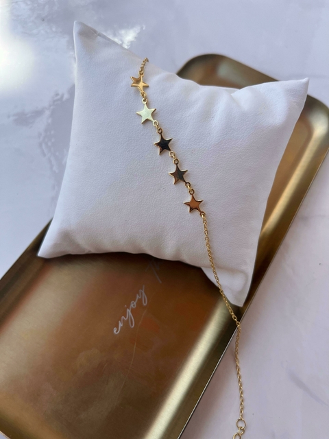 Tobillera estrellas bañada en oro