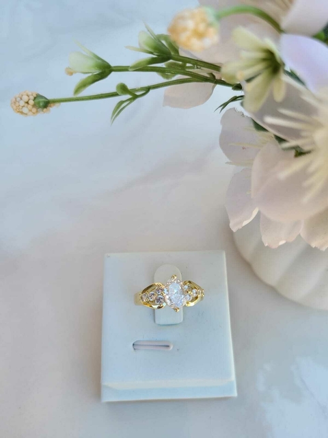 Anillo circones bañado en oro # 14
