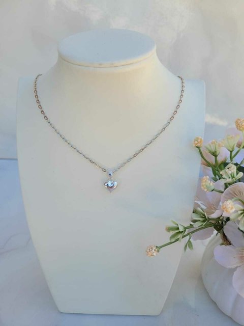 Cadena tradicional con corazon pequeño plata