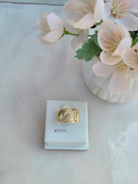 Anillo bañado en oro # ajustable