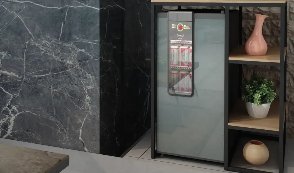 Organizador para Frigobar em Aço e Madeira
