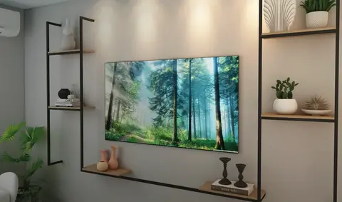 Painel para TV em Aço e Madeira Modular