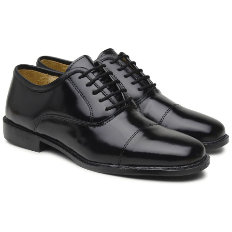 Sapato Social Militar SSB Todo em Couro Preto