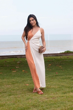 Vestido Bicolor Telha - comprar online