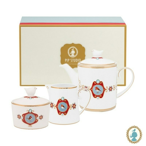 Tea Set com 3 Peças Branco Love Birds Pip Studio
