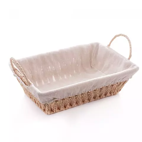 Cesta Retangular de Papel com Forro em Tecido com Alça - comprar online