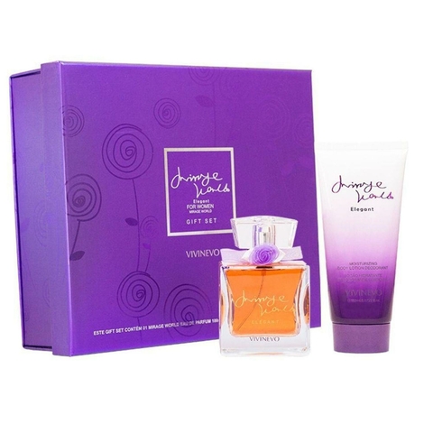 KIT MIRAGE WORLD ELEGANT PERFUME + LOÇÃO