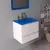 Vanitory colgante dos Puertas un Cajon con mesada de vidrio - comprar online