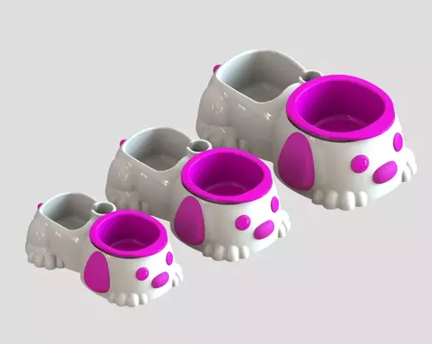 COMEDOURO DUPLO PATA FORTE N°3 ROSA - comprar online