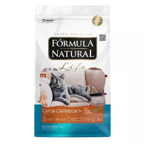 FORMULA NATURAL LIFE GATO CASTRADO 7+ FRANGO/SALMAO 1KG - comprar online