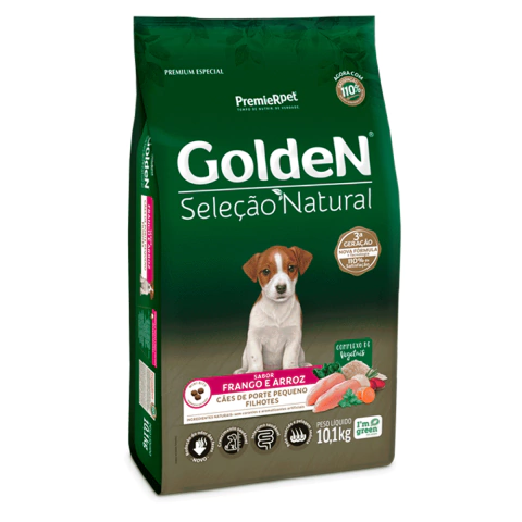RAÇÃO GOLDEN SELEÇÃO NATURAL CAES FILHOTES MINI BITS 10,1 KG