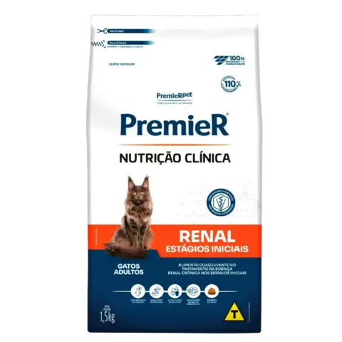 RAÇÃO PREMIER NUTRIÇÃO CLINICA GATOS RENAL ESTAGIOS INICIAIS 1,5 KG