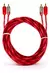 CABO RCA INJETADO 5 METROS E-TECH VERMELHO CRISTAL CONECTOR PVC