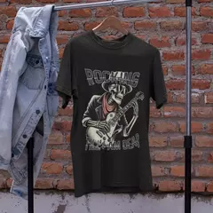 Camiseta Masculina GuGi Rocking Esqueleto Rockeiro Caveira Tocando Guitarra na internet