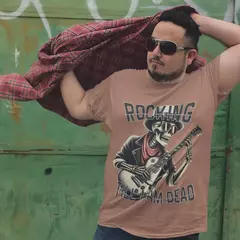 Camiseta Masculina GuGi Rocking Esqueleto Rockeiro Caveira Tocando Guitarra - Celebrar Shop