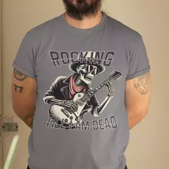 Camiseta Masculina GuGi Rocking Esqueleto Rockeiro Caveira Tocando Guitarra - comprar online