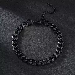 Pulseira de aço inoxidável polido para mulheres de ouro cor preta punk casual - comprar online