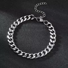 Pulseira de aço inoxidável polido para mulheres de ouro cor preta punk casual na internet