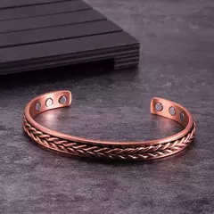 Pulseiras de cobre puro torcido trança saúde energia pulseiras magnéticas ben - loja online