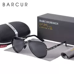 BARCUR-Óculos de sol polarizados para homens, acessórios para óculos, conduç