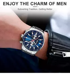 Curren-relógio de pulso masculino de quartzo, esportivo, à prova d`água - Celebrar Shop
