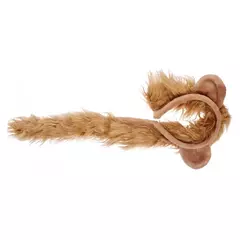 Fantasia de halloween com orelhas de leão, faixa com cauda e patas, kit sem ded