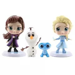 4 pçs/set congelado 2 q versão princesa elsa anna olaf fogo lagarto pvc modelo na internet