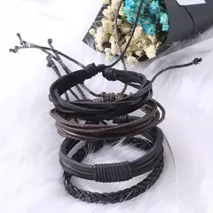 Pulseiras de couro para homens vintage - comprar online